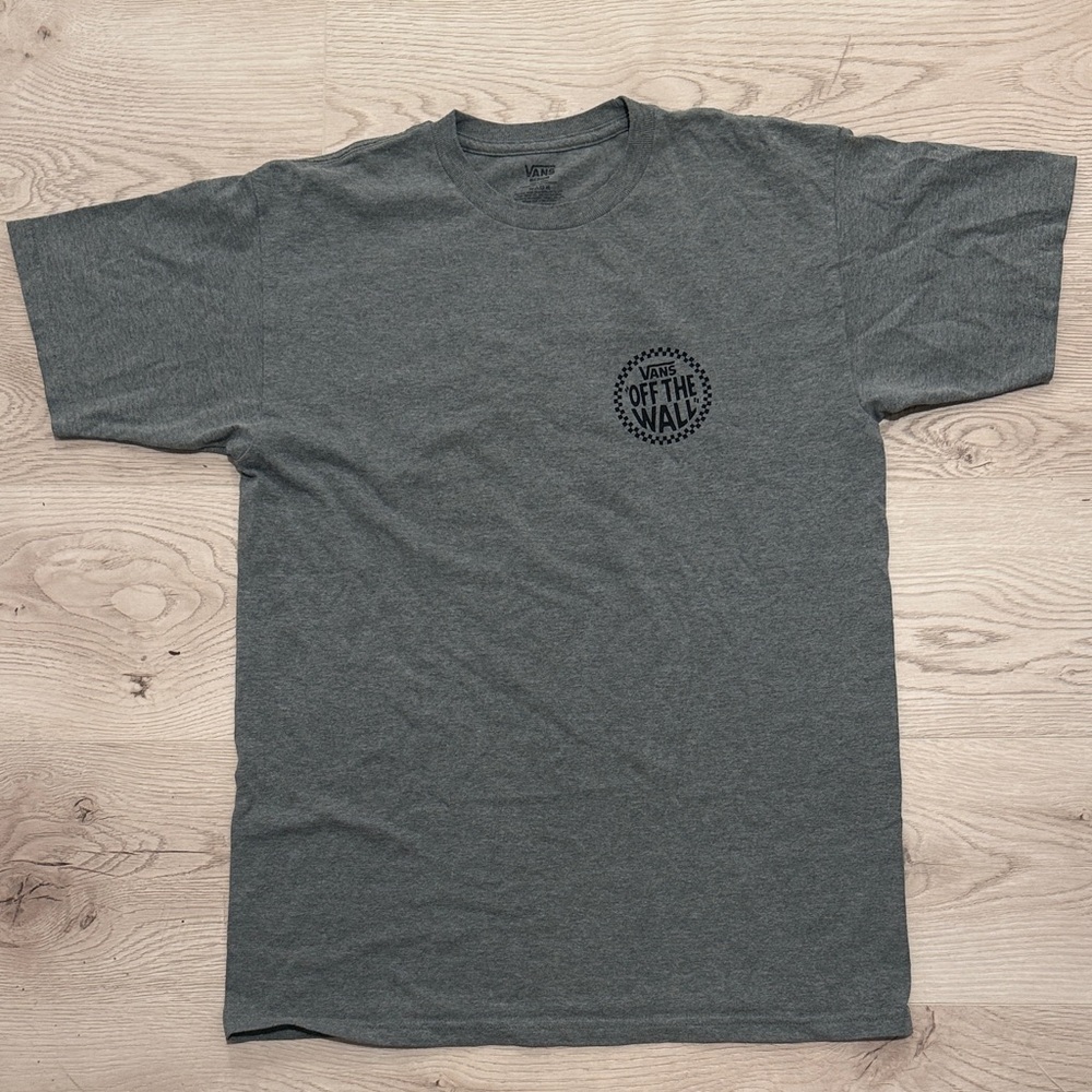 Vans Gray Short Sleeve Tee with 'Off The Wall' Chest Logo
